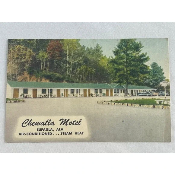 Vintage Chewalla Motel Eufaula‎ Ala Postcard Travel Souvenir 00838