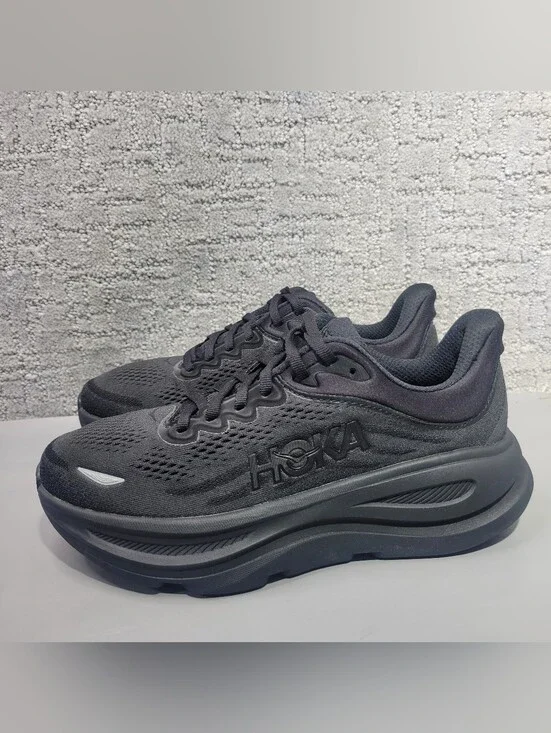 Hoka One One Bondi 9 Womens Size US 7B Black Athletic Running Sneakers