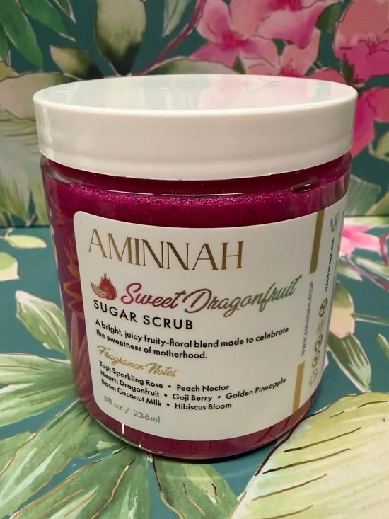 Aminnah Sweet Dragonfruit Sugar Scrub 8oz Limited Edition Rare Scent