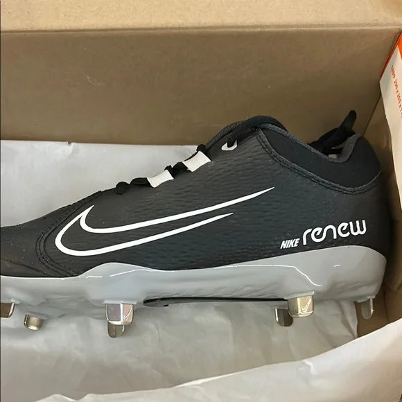 Nike Renew Hyperdiamond 4 Pro Metal Softball Cleats Black White Size 9