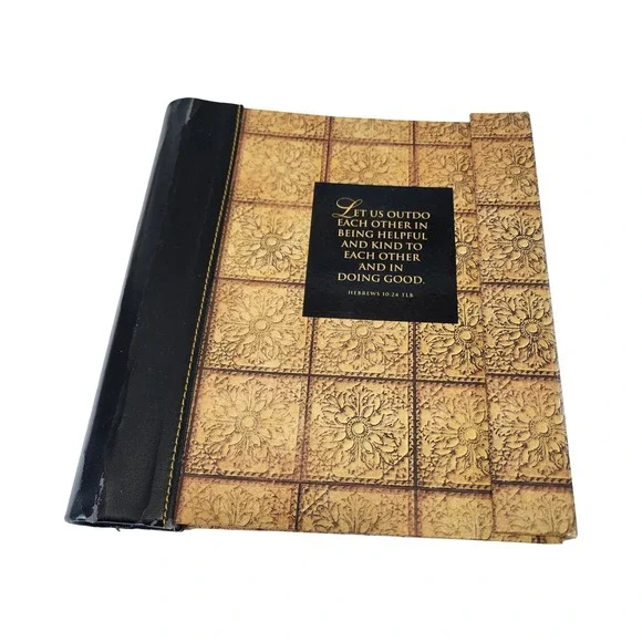 DaySpring Card Organizer Address Book Hebrews 10:24 Vintage Tile Pattern 51820