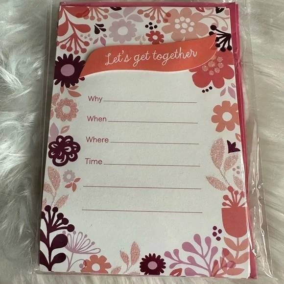 🩵5/$8 Flora  Invitation Cards
