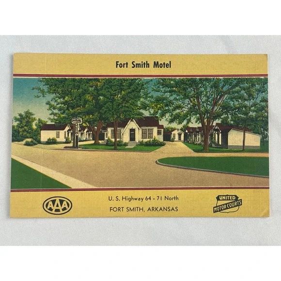 Vintage Fort Smith Motel Postcard AAA United Motor Courts‎ Arkansas 00841