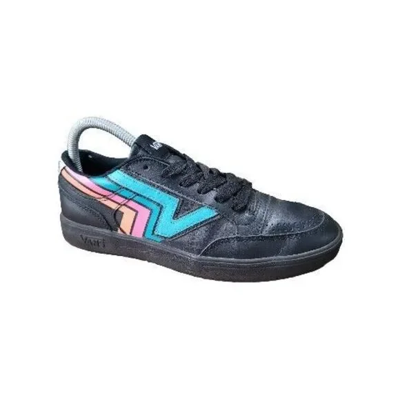 Vans Black Leather Lowland CC Fader Skater Shoes Womens Size 8 Mens 6.5 Low Tops