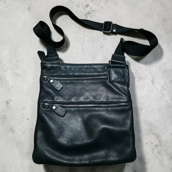 Margot Black Leather Bag Cross Body Shoulder Strap Moto Biker Grunge Hobo Punk