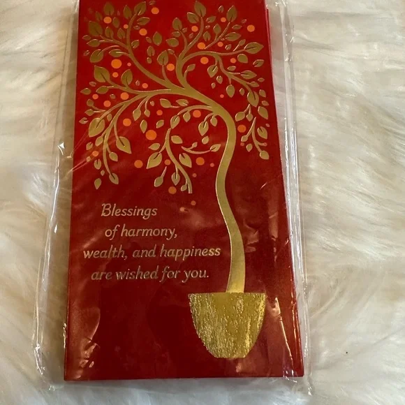🩵5/$8 Red and Gold Decorative money Card