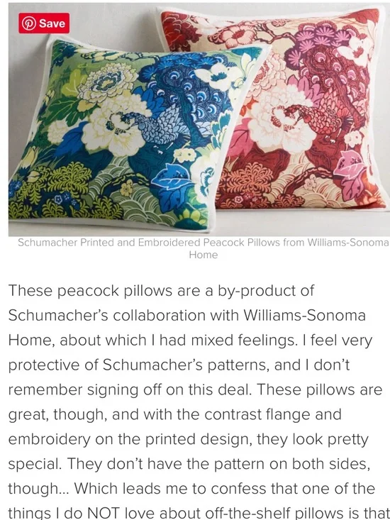 Williams Sonoma pink and red Schumacher collab w Williams Sonoma