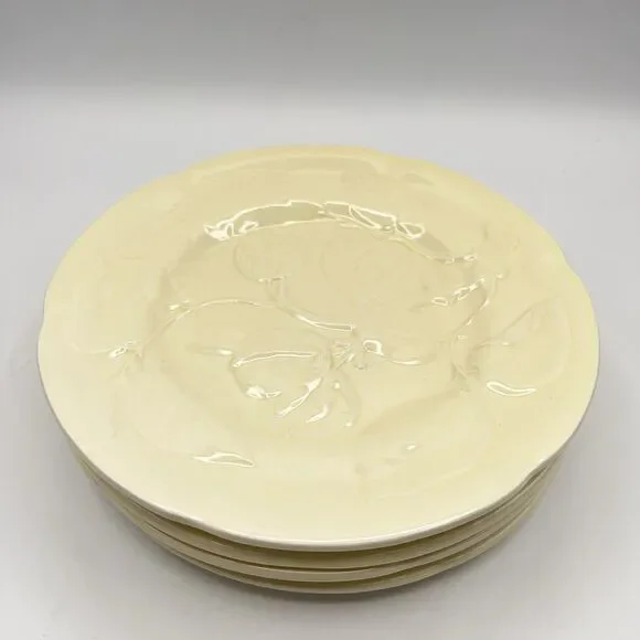 Williams Sonoma Olive Harvest Yellow Salad Plates Made In Portugal Set Of 4