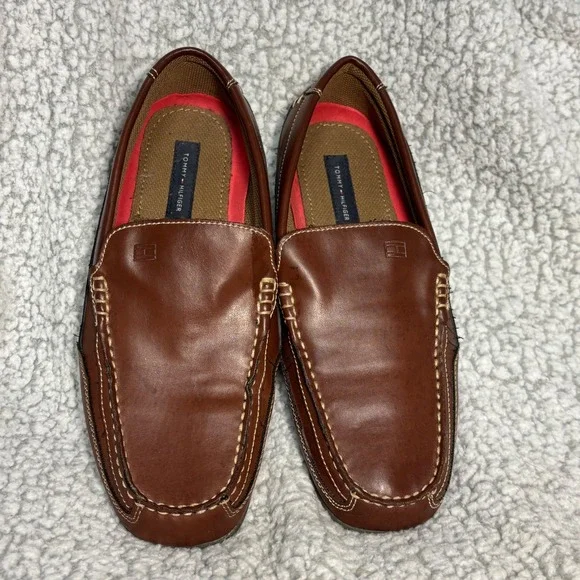 Tommy Hilfiger Mens Dathan Brown Loafers Driving Shoes Wide Width 9W TMDATHAN-SC