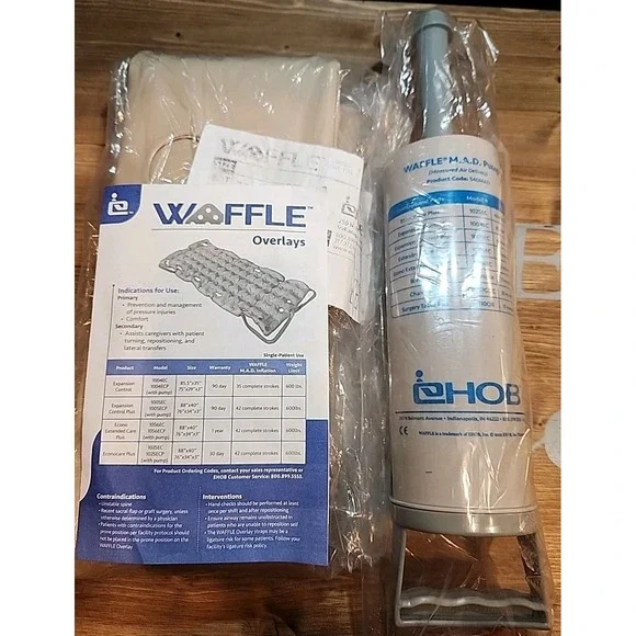 NEW Waffle Econo Extended Care Plus Mattress Overlay with‎ Pump 76