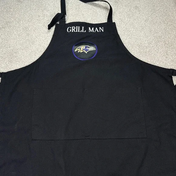 Williams Sonoma Grill Man‎ Baltimore Ravens NFL Apron Black Cotton