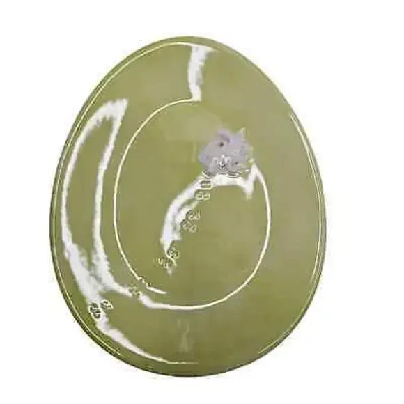 Williams-Sonoma Egg Plate Platter Lime Green Glaze 9