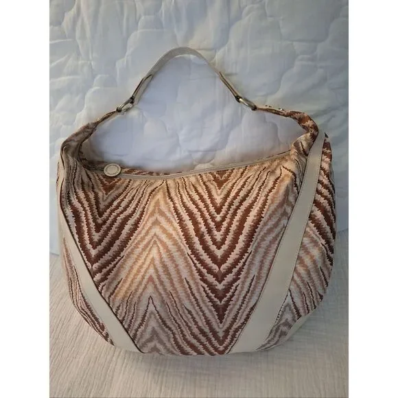 The Sports Sac Hobo Abstract Animal Print Tan Camel