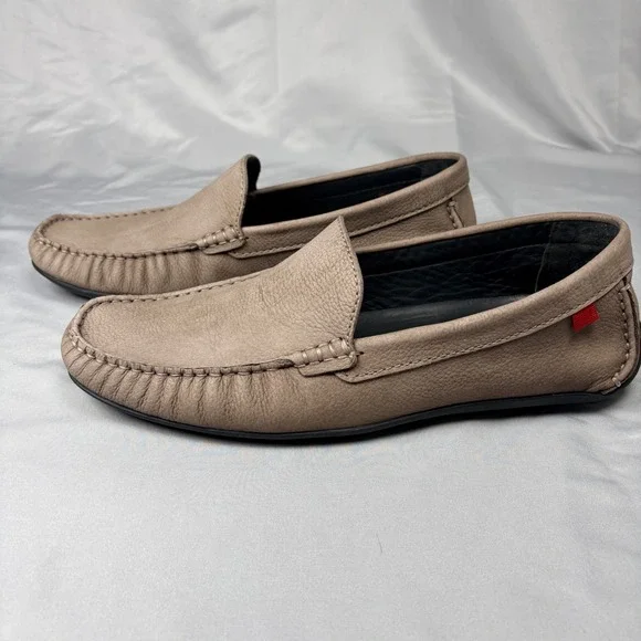 Marc Joseph New York Mens Leather Loafers Taupe Tan Brazil Moccasins Size 10