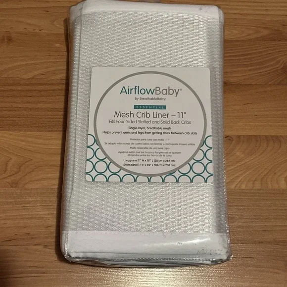Breathable Mesh Liner for Full-Size Cribs (White, 11 inch (Pack of 1))