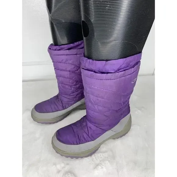 Girls Target Winter Snow Boots Purple Quilted Size 13