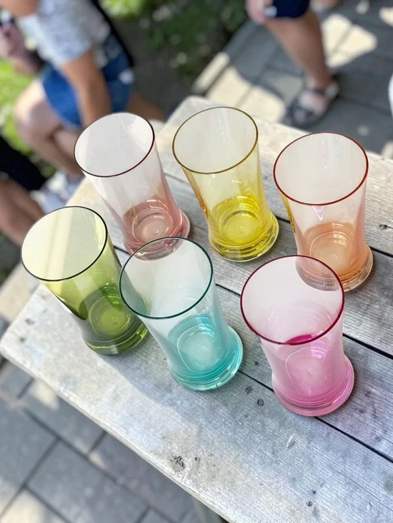 Williams-Sonoma vintage Duraclear 17 fl. Oz. Tumbler Multi-Color set of 6 NWT