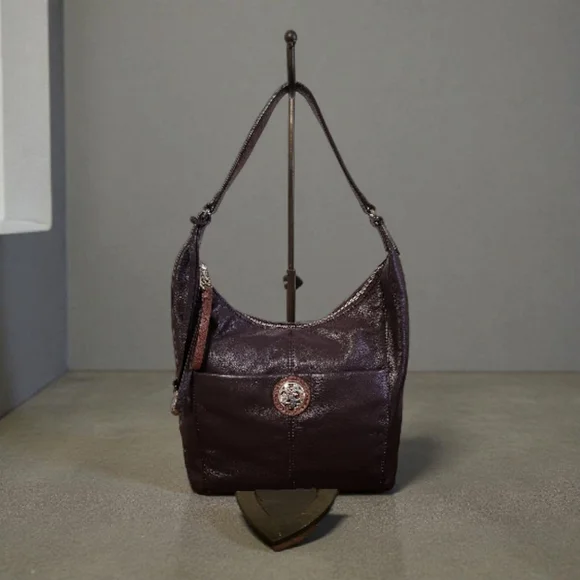 Brighton Asher London Groove Hobo – Blackberry/Chocolate – NWT + Box