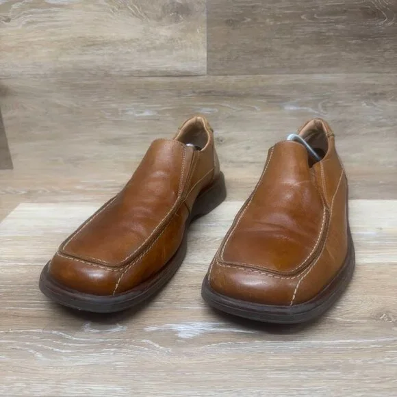 J Ferrar Brown Leather Apron Toe Loafers Men's Size 12