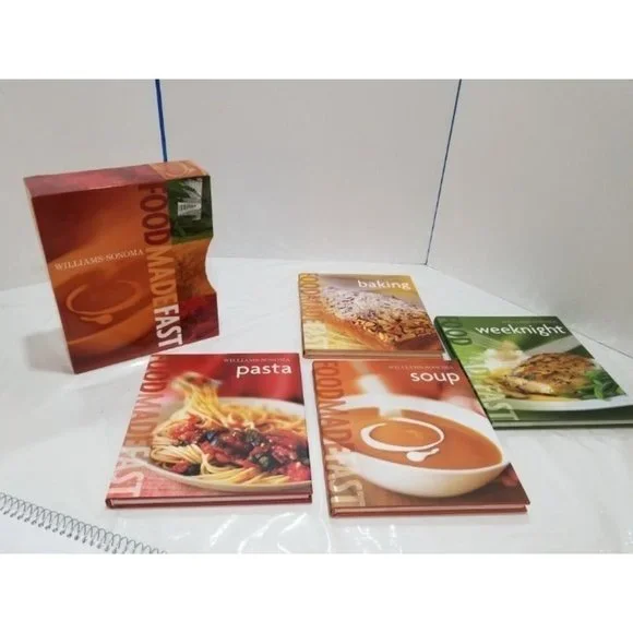Williams Sonoma Set of 4 Cook Books food made fast bakery, soup, weeknight pasta