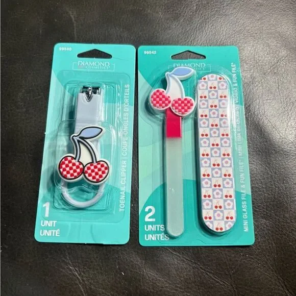 New Cherry Diamond Supply Co. Toenail Clipper & Mini Glass File Set