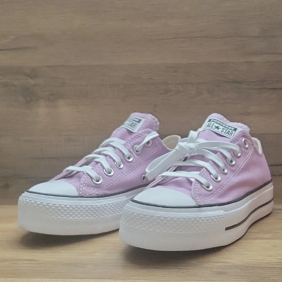 Converse Pink and White Canvas Sneakers Classic Design