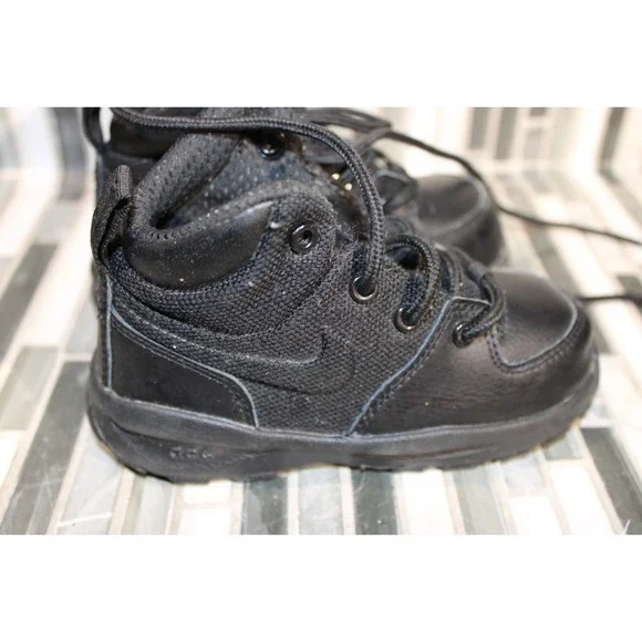 Nike ACG Manoa Leather TXT TD 'Triple Black' Little Kid Boots 7C