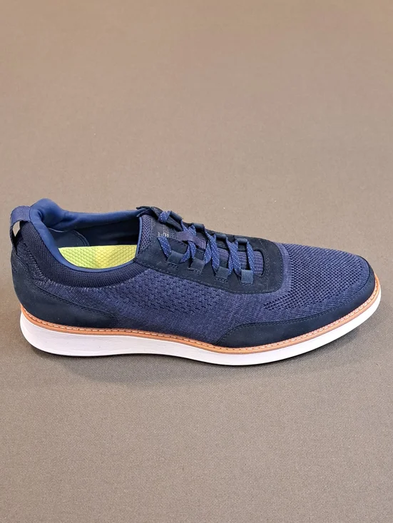 Florsheim Launch Knit Elastic Lace Moc Toe Slip On - Color: Navy - Size: 12