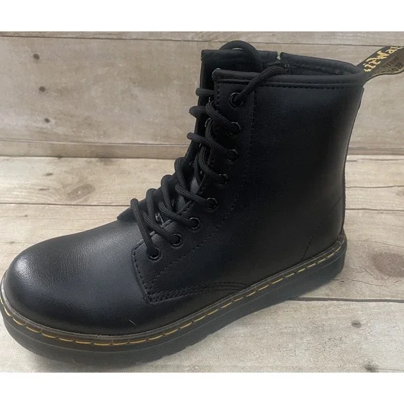Dr. Martens Doc Youth Kids Side Zip Combat Boots Size 3 Black 1460J Single Shoe‎