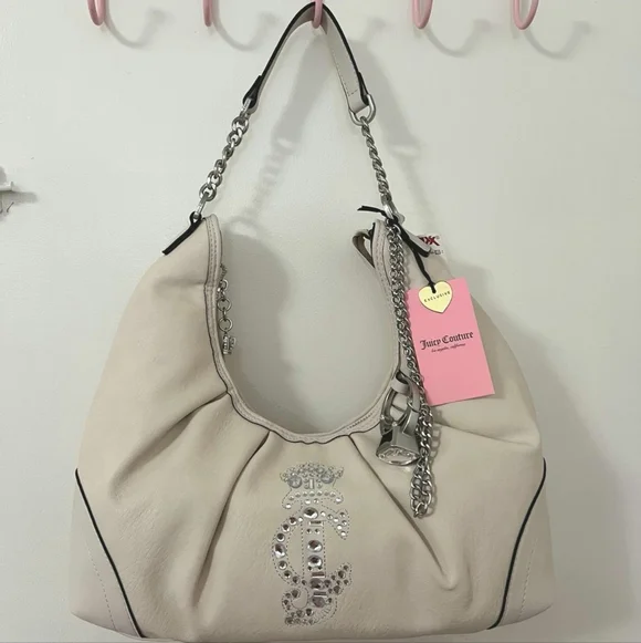 Juicy Couture Cream Hobo Handbag