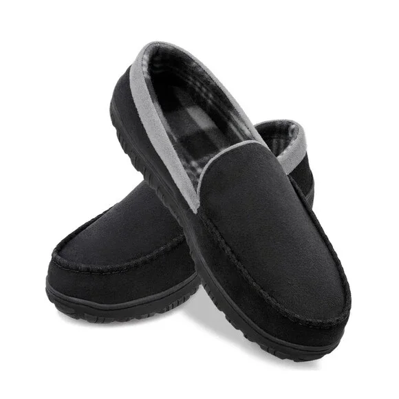 Mens Slippers Microsuede Moccasin Memory Foam House Shoes Indoor Outdoor Size 11