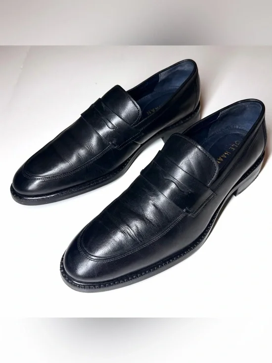 Cole Haan Men's Modern Classics Leather Black Penny Loafer Size- 9 M