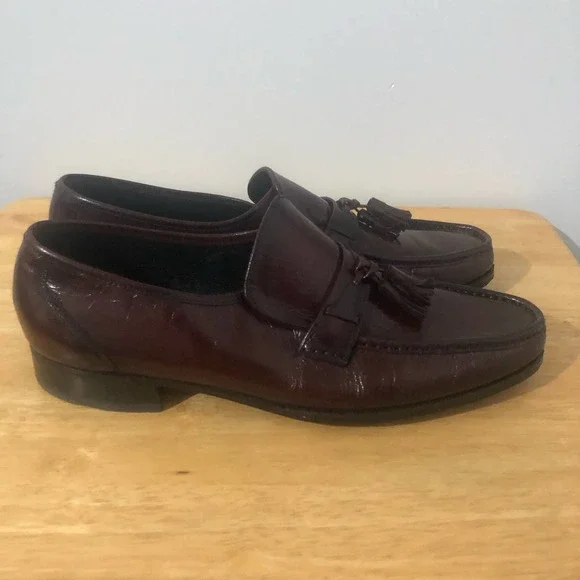 Florsheim Black Cherry Moc Toe Dress Loafer with Tassels | Men's Size 10.5B