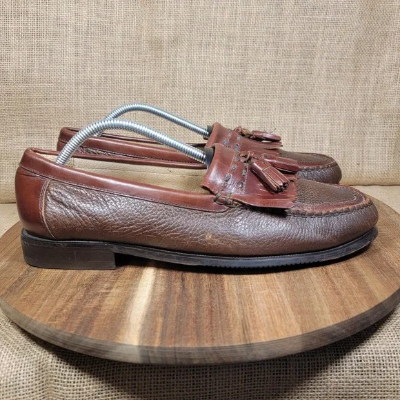 Florsheim Tassel Loafers Mens Size 10.5 D Brown 2 Tone Leather Dress‎ Shoes