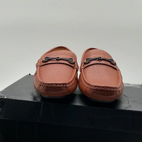 Aston Marc Mens Drive-01 Tan Bit Loafer Driving Shoes Size 8.5 M New