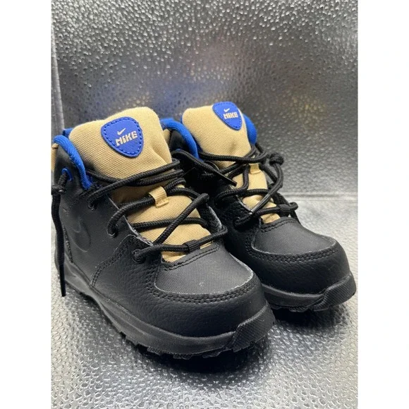 Nike Manoa LTR Toddler Boots Black Blue Tan BQ5374-003 Size 8C