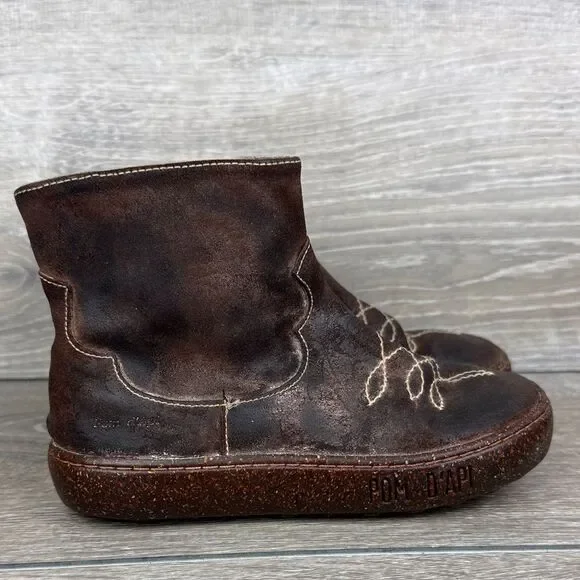 Pom D'Api Little Girl Sz 13/EU 30 Dark Brown Leather Inside Zip Ankle Boots