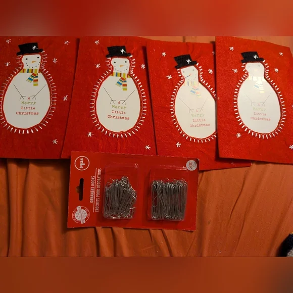 🦋 Charming Red Snowman Holiday Cards
