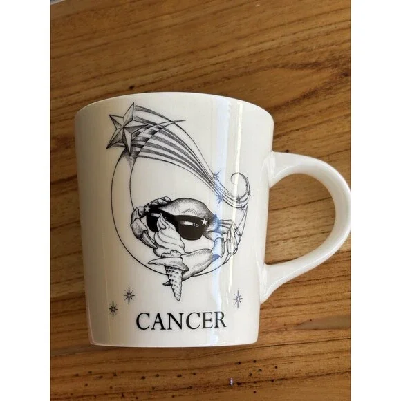 Williams Sonoma Rory Dobner Cancer Zodiac White Coffee Mug, NWOT