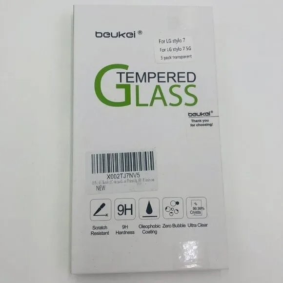 Brand New BEUKEI Tempered Glass For LG‎ Stylo 7 Screen Protector