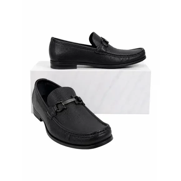 Salvatore Ferragamo Grandioso Gancini Bit Leather Loafer Black Size 10D/ 11
