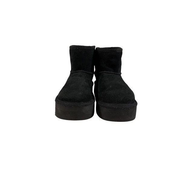 UGG Classic Ultra Mini Platform Black Suede Kids Boots 1143700K Size 13