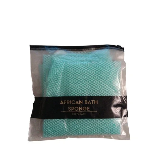 African Bath Sponge Exfoliating Net Teal Turquoise Body‎ Scrubber Long