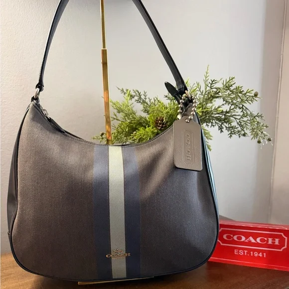 Coach Varsity Stripe Hobo Bag