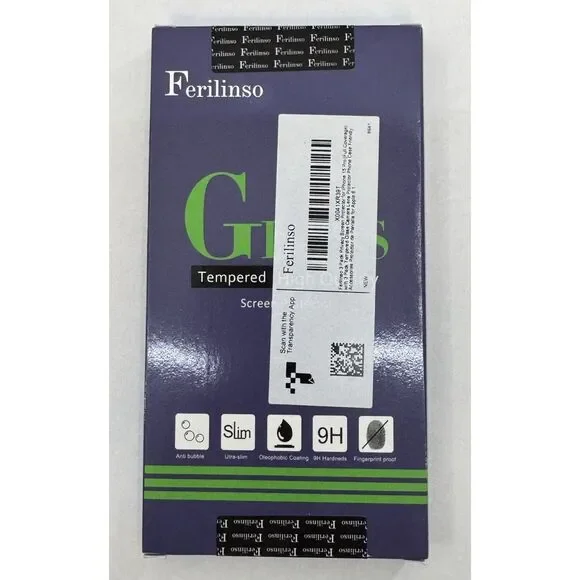 Ferilinso 3pk Tempered Glass Screen‎ Protector For iPhone 15 Pro