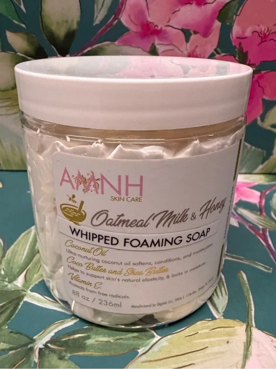 Aminnah Oatmeal Milk & Honey Whipped Foaming Soap 8oz Body Wash
