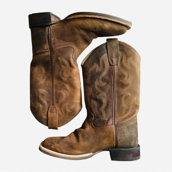 CODY JAMES BOYS' NASH DISTRESSED WESTERN BOOTS - BROAD SQUARE TOE