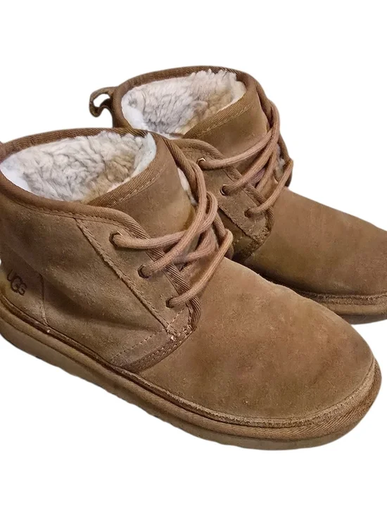 UGG Neumel Suede Lace-Up Boots - Chestnut - Kids' Size 5