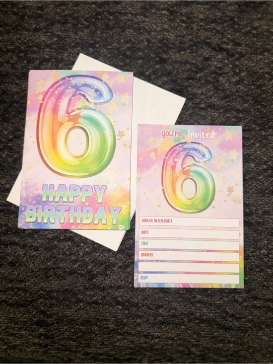 6th Birthday Card Set with Envelopes
