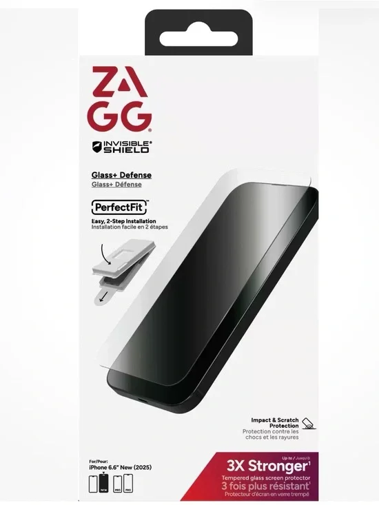 ZAGG - Glass+ Defense Screen Protector Apple iPhone Air - Clear New in Box